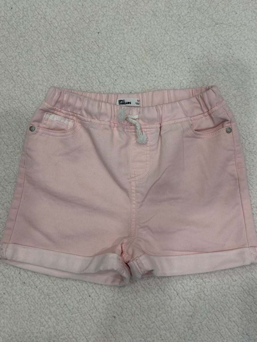 Epic Threads Girls Pink Lace Trim Shorts Size M